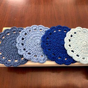 Crochet coasters set of 4 HANDMADE